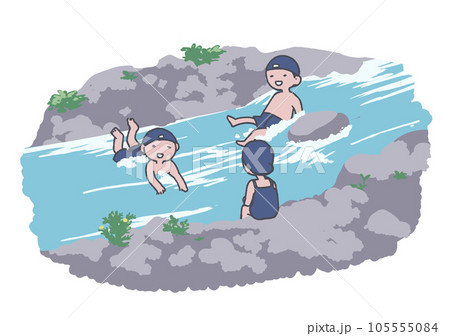 川遊びする子供たち 105555084