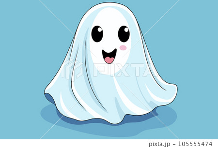 Flat Vecttor of a classic white sheet ghost, Halloween elements Sheet Ghost, Spooky Ghost in white sheet and witch hat vector illustration set Flat Vecttor of a classic white sheet ghost, Halloween elements Sheet Ghost, Spooky Ghost in white sheet and witch hat vector illustration set 105555474