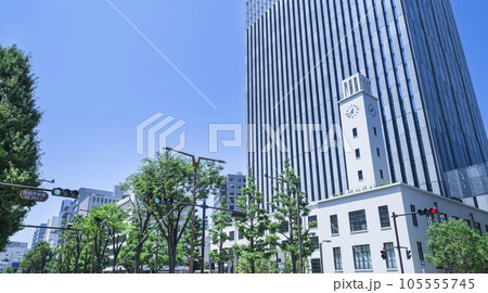 川崎市の都市景観 川崎市役所新本庁舎などを見上げる【神奈川県】 川崎市の都市景観 川崎市役所新本庁舎などを見上げる【神奈川県】 105555745