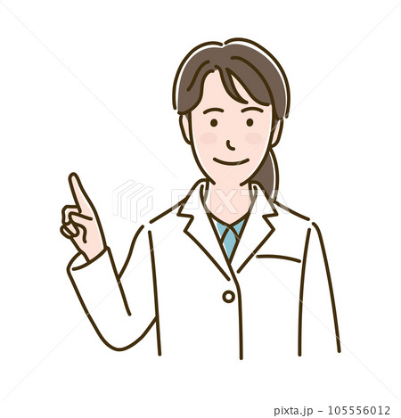 指差し白衣の女性 指差し白衣の女性 105556012