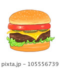 ハンバーガーのイラスト 105556739