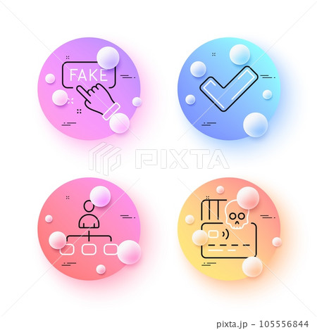 Management, Cyber attack and Tick minimal line icons. 3d spheres or balls buttons. Fake information icons. For web, application, printing. Agent, Card hacking, Confirm check. False truth. Vector Management, Cyber attack and Tick minimal line icons. 3d spheres or balls buttons. Fake information icons. For web, application, printing. Agent, Card hacking, Confirm check. False truth. Vector 105556844