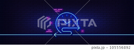 Neon light glow effect. Time schedule line...のイラスト素材 [105556892] - PIXTA
