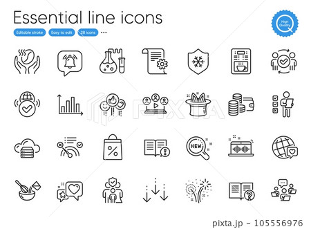 Video conference, Wallet and Diagram graph line icons. Collection of Coffee maker, Heart, Teamwork icons. Like, Notification bubble, World brand web elements. Music making. Vector 105556976