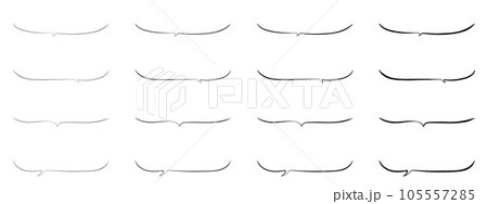 ベクターのかわいい手書きの下線ふきだしセット 黒 あしらい シンプル Black ベクターのかわいい手書きの下線ふきだしセット 黒 あしらい シンプル Black 105557285
