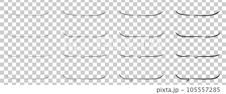 Vector cute handwritten underlined speech bubble set black simple black 105557285