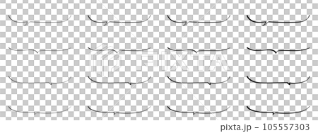 ベクターのかわいい手書きの下線ふきだしセット 黒 あしらい シンプル Black ベクターのかわいい手書きの下線ふきだしセット 黒 あしらい シンプル Black 105557303
