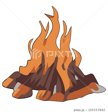 Camping campfire clipart flat design on transparent background, camping isolated clipping path element Camping campfire clipart flat design on transparent background, camping isolated clipping path element 105557692