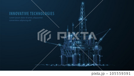 Oil rig. Abstract 3d floating rig platform...のイラスト素材 [105559391] - PIXTA