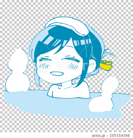Girl entering the hot spring Girl entering the hot spring 105559398