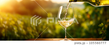 pouring white wine 105560777