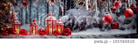 Christmas Lantern in snow Christmas Lantern in snow 105560810