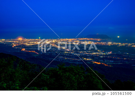 北海道　七飯町　城岱スカイライン　夜景 105561500