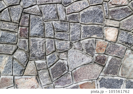 Rubble gray stone wall, rubblework 105561762