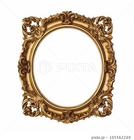 antique golden frame isolated on white background antique golden frame isolated on white background 105562289