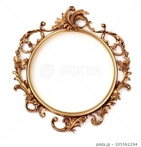antique golden frame isolated on white background 105562294