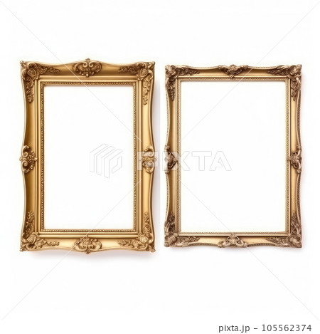 Gold frame Elegant vintage Isolated on white background. for print, website, poster, banner, Gold frame Elegant vintage Isolated on white background. for print, website, poster, banner, 105562374