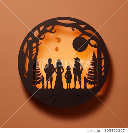 Paper Moments with Friends Beautifully Designed 3D Craft Style Illustration for Friendship Day. Paper Moments with Friends Beautifully Designed 3D Craft Style Illustration for Friendship Day. 105562397