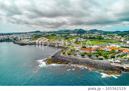 San Miguel island at cloudy summer day, Azores, Portugal San Miguel island at cloudy summer day, Azores, Portugal 105562529