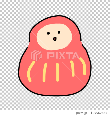 一個可愛的達摩的簡單插圖 105562855