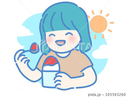 夏!かき氷と女の子 夏!かき氷と女の子 105563260
