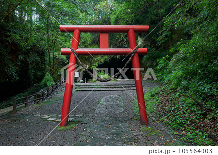 溝ノ口洞穴　入り口前の鳥居 105564003