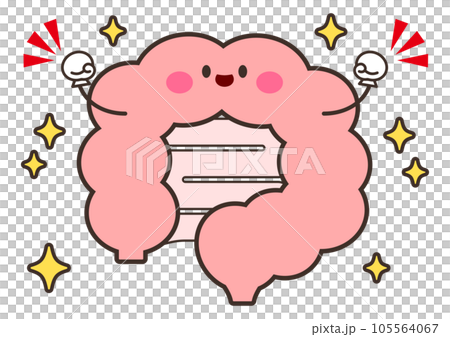 充滿活力的腸道人物插圖與線條畫 105564067