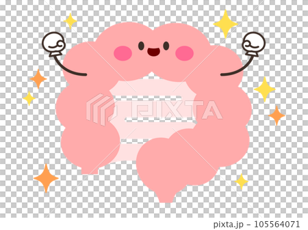 Character illustration of a cheerful intestine 105564071