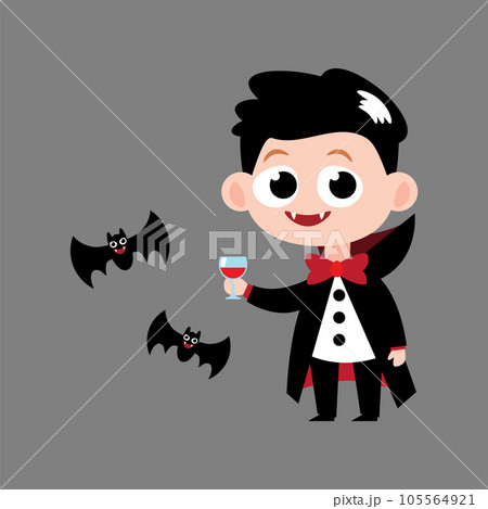 Dracula . Cute halloween cartoon characters . Vector . 105564921