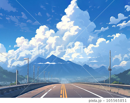 高速道路と青空 105565851
