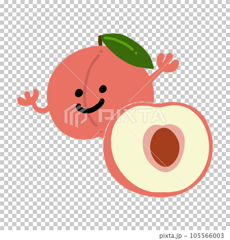 peach character hand drawn color illustration material 105566003