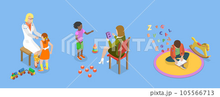 3D Isometric Flat Vector Conceptual Illustration of Dyslexia 105566713