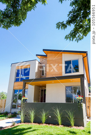 Single family home in modern style. Single family home in modern style. 105566951