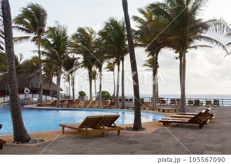 Swimming pool at the vacation resort in Mexico. Swimming pool at the vacation resort in Mexico. 105567090