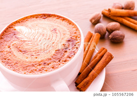 Five spice latter in a white cup. Five spice latter in a white cup. 105567206