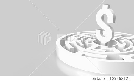 The dollar symbol in maze for business concept 3d rendering 105568123