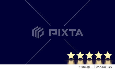 The gold five star on blue background 3d rendering 105568135