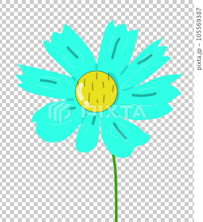 flower with green sunflower icon, flat style flower with green sunflower icon, flat style 105569387