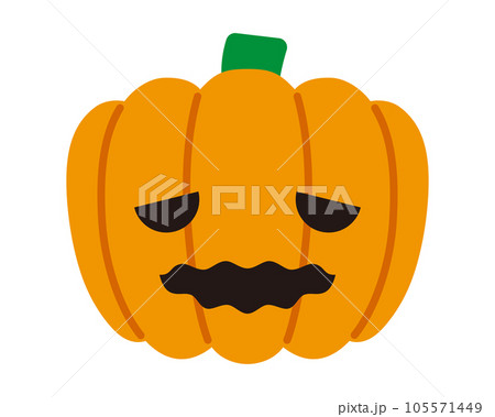 怖い表情のハロウィンのかぼちゃおばけのイラストのイラスト素材