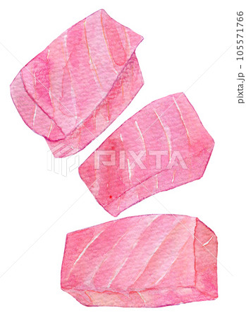 マグロの刺身　水彩イラスト 105571766