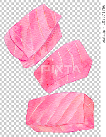 マグロの刺身　水彩イラスト 105571766