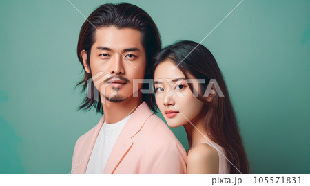 おしゃれなアジア人のカップル・男女(Generative AI) おしゃれなアジア人のカップル・男女(Generative AI) 105571831
