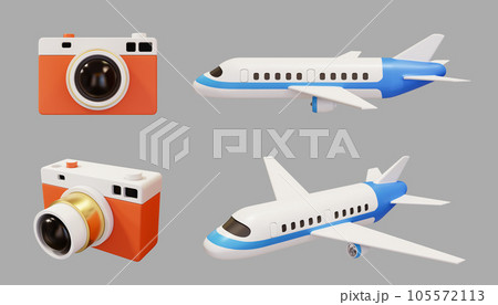 3D camera and airplane set 105572113
