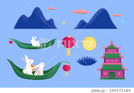 Traditional holiday element set 105572164