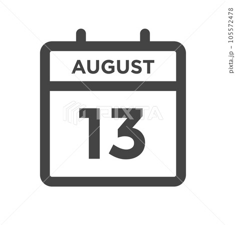 August 13 Calendar Day Or Calender Date Forのイラスト素材 [105572478] - Pixta