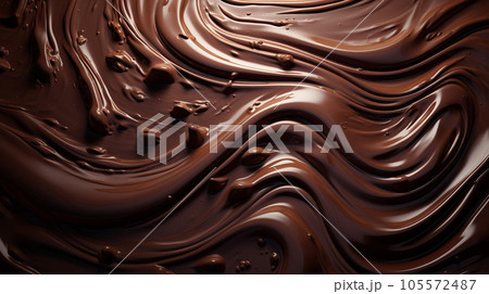 chocolate melted texture background. generative AI 105572487