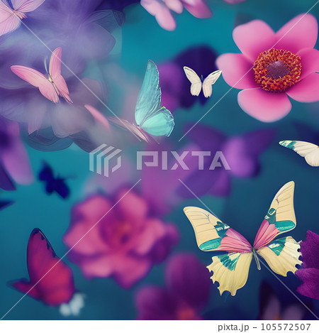 Butterfly random background, with lot of different butterfly, abstract element pattern design 105572507