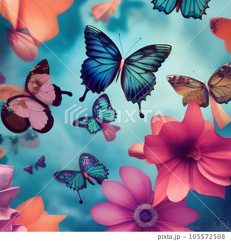 Butterfly random background, with lot of different butterfly, abstract element pattern design 105572508