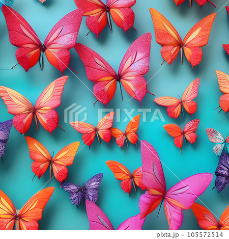 Butterfly random background, with lot of...のイラスト素材 [105572514] - PIXTA