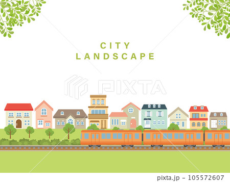 洋風な住宅が立ち並ぶ街並み 洋風な住宅が立ち並ぶ街並み 105572607